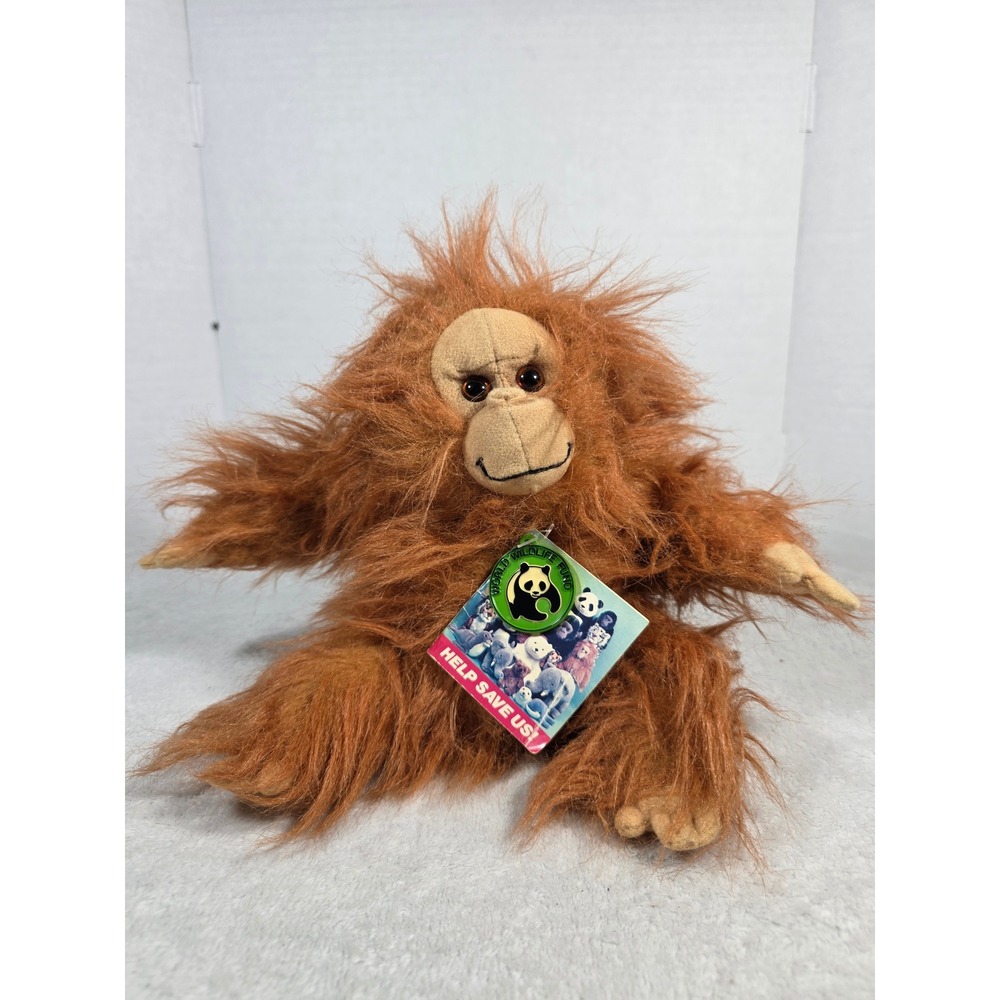 Vintage 1985 WWF World Wildlife Fund Orangutan Plush Determined Productions Tag
